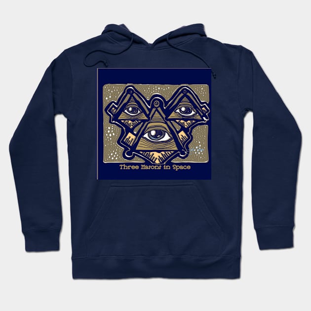 Three Masons in Space Hoodie by JSnipe